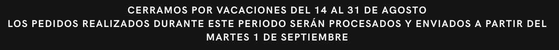 Aviso envío de pedidos durante las vacaciones